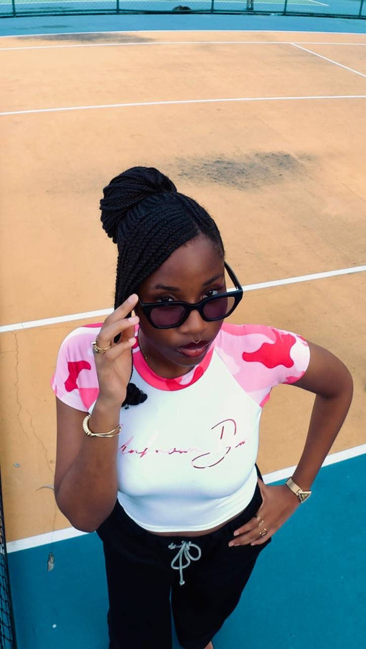 Unkn?wn Diva Pink Camo Wash Baby Tee