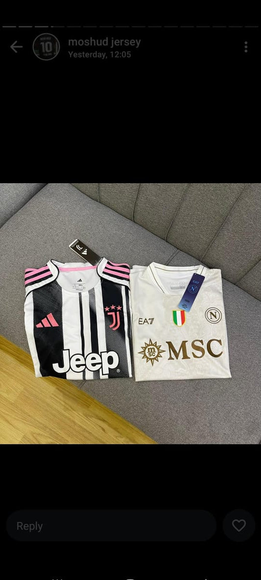Juventus 2024/25 Home & Napoli 2024/25 Away Jersey