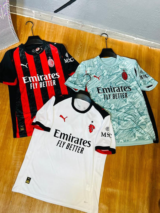 AC Milan 2024/25 Home, Away, and Third Jerseys